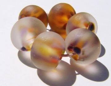 6 Etched lampwork Bead Set